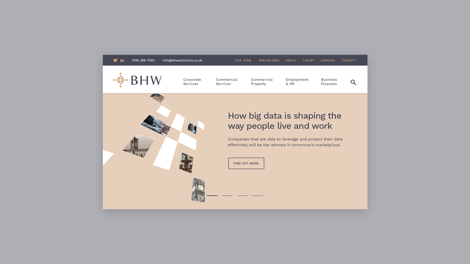 bhw website homepage