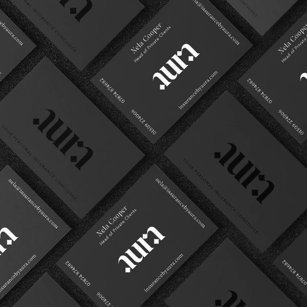 aura branding business cards