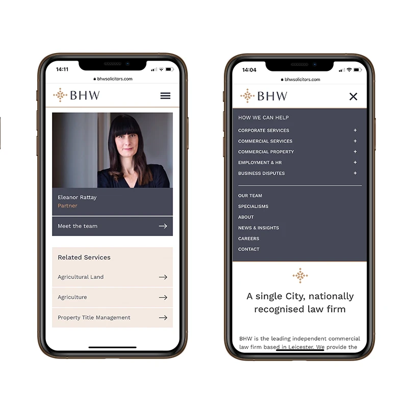bhw mobile web design